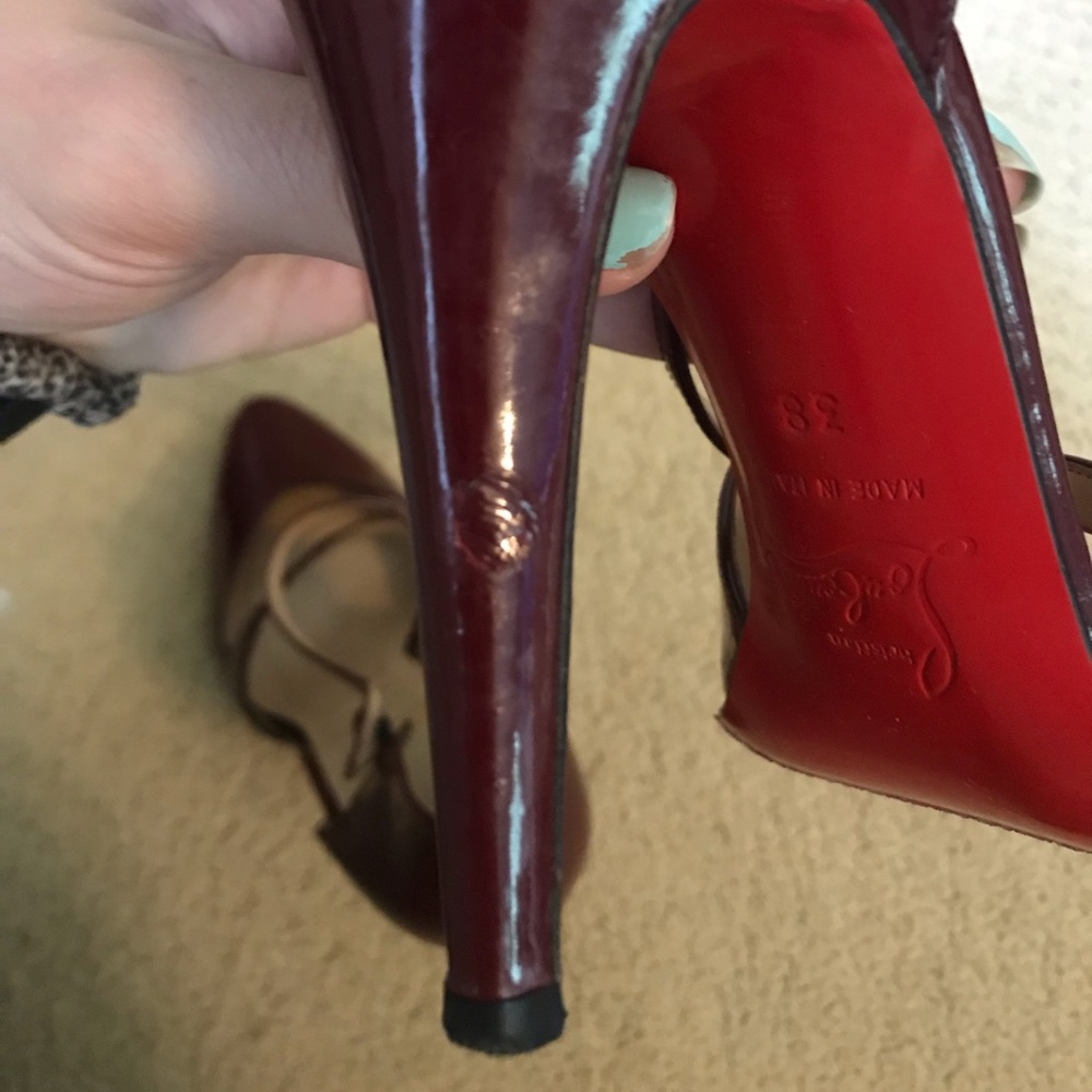 Red Christian Louboutins - valentines red strappy pump - Picture 7 of 8